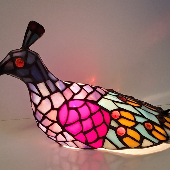 Tiffany   By Meyda Tiffany Other - Tiffany 15" Table Lamp  By Meyda Peacock Lamp